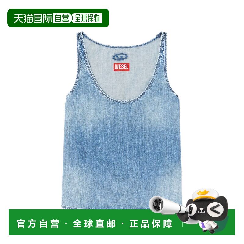 DIESEL 女士背心吊带 A21696068VY01 SS2026 蓝色 牛仔布背心图片