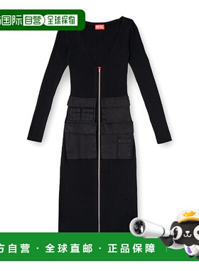 DIESEL 女士连衣裙 A194930QMAN8AT AW2025 黑色 长袖连衣裙