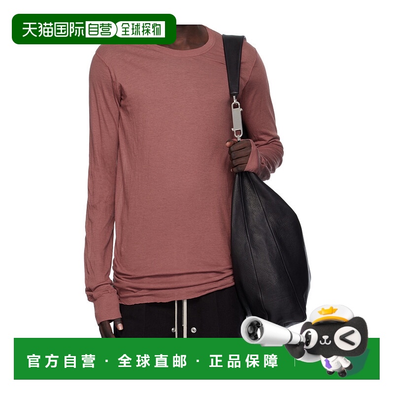 1h可退 RICK OWENS 男士T恤 RU02E1252UC13 AW2025 粉红色长袖