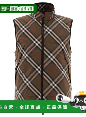BURBERRY 男士夹克 8101849 AW2024 绿色 Checked Padded Gilet