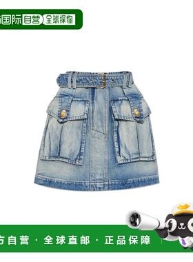 BALMAIN 女士半身裙 FF1LBA88DF796FC AW2025 蓝色 Cargo Pocket