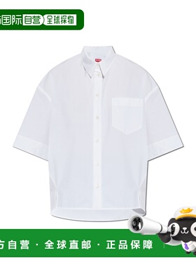 KENZO 女士POLO衫 FF52CH2589LB01 SS2025 白色 翻领短袖衬衫