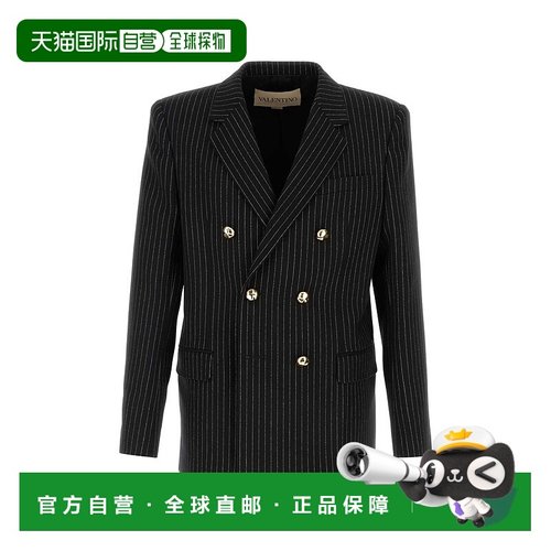 1h可退 潮奢 valentino 华伦天奴 男士 雙排扣條紋夾克 7V0CEJ25B