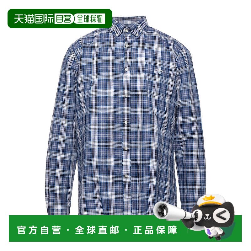 1h可退 潮奢 barbour 巴伯尔 男士 亚麻衬衫 blue蓝色 舒适时尚