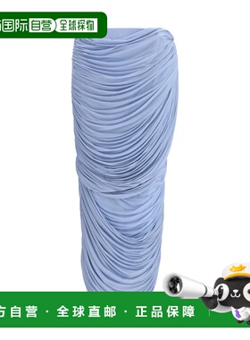 1h可退 潮奢 magda butrym 女士 垂褶中长半身裙 335426LIGHTBLUE