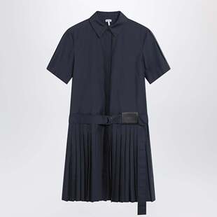 海军蓝混纺棉正装 香港直邮潮奢 皮 gabardine 女士 LOEWE 罗意威