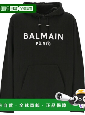BALMAIN 男士卫衣 DH1JR002BB65EAB AW2025 黑色 Logo print hood