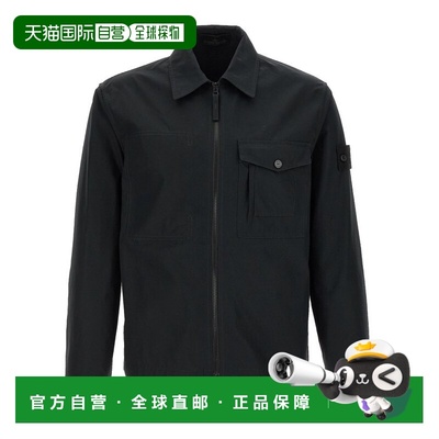 1h可退 潮奢 Stone Island 石头岛 男士 標誌貼片拉鍊外套式襯衫