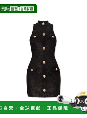 BALMAIN 女士连衣裙 FF1R5127JK650PA AW2025 黑色 Dress with a