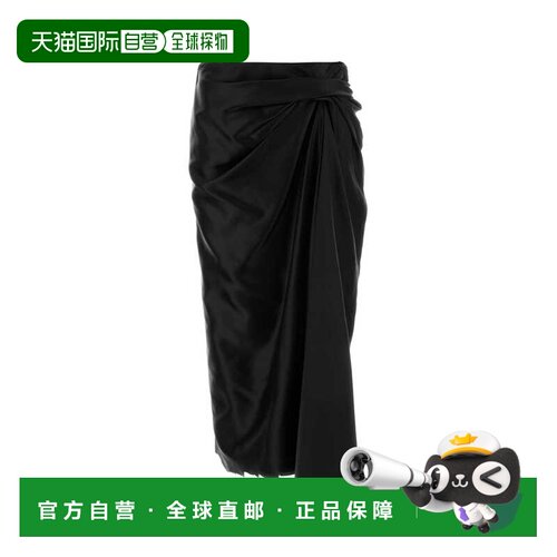 BALENCIAGA 女士半身裙 831248TSO911000 CO 黑色 DRAPED SKIRT