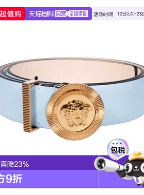 VERSACE 女士腰带 1004009DV3T1V95V SS2023 蓝色徽标 皮带腰带