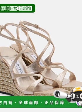 1h可退 潮奢 Jimmy Choo 周仰杰 女士 Ayla 110 金属感皮质坡跟鞋