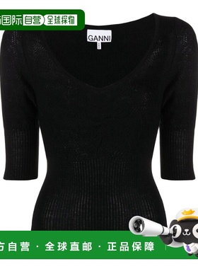 GANNI 女士针织毛衣 K1899099 AW2023 黑色 GANNI Slim fit sweat