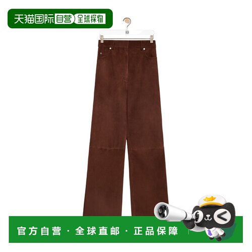 LOEWE 女士休闲裤 S540Y54LA62630 SS2024 棕色 高腰五口袋休闲裤