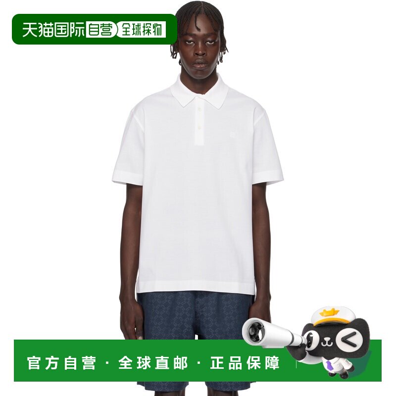1h可退 潮奢 Givenchy 纪梵希 男士 白色 4G Detail Polo 衫 BM71