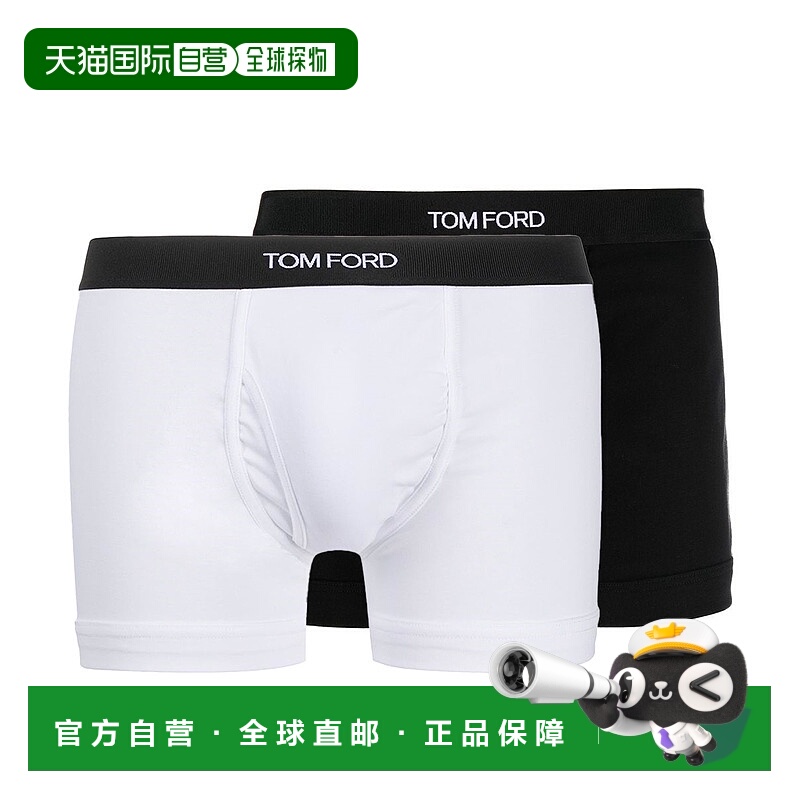 潮奢 Tom Ford 汤姆 福特 男士 黑白棉混纺四角裤 T4XC31040999