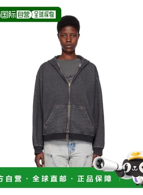 WE11DONE 女士针织毛衣 WDTJ024787UBK SS2024 黑色 长袖连帽卫衣