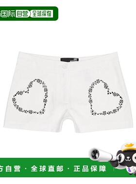 MOSCHINO 女士短裤 WO06201S2549A00 AW2024 白色 徽标细节短裤