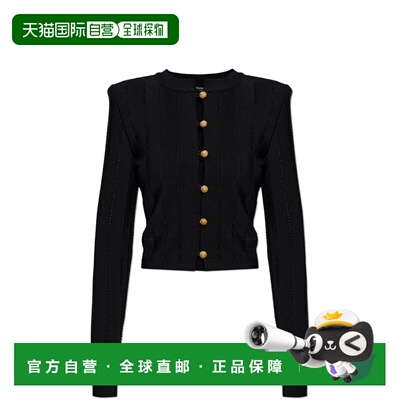 1h可退 BALMAIN 女士针织衫 HF1KL459KK340PA AW2026 黑色 Cardig