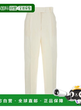 MAX MARA 女士休闲裤 1131015906001 SS2025 白色 褶皱休闲裤