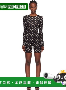 1h可退 潮奢 Marine Serre 女士 黑色 Recycled Moon Jersey Shor