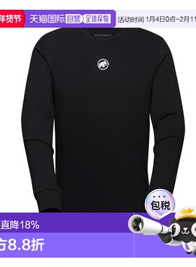 MAMMUT猛犸象毛巾布男款黑色圆领卫衣运动衫1014-04041