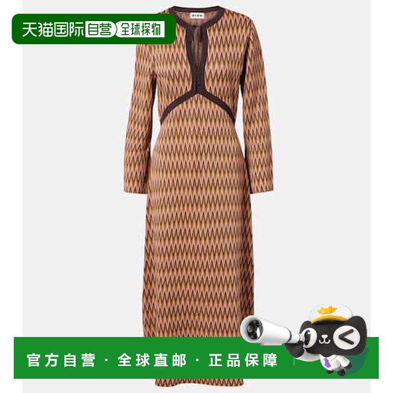 1h可退 潮奢 RIXO 女士 Pamela 提花中长连衣裙 colorful花色 舒