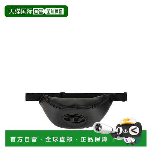 1h可退 DIESEL 男士腰包 X10261P5925T8013 SS2025 黑色 Holi-D腰