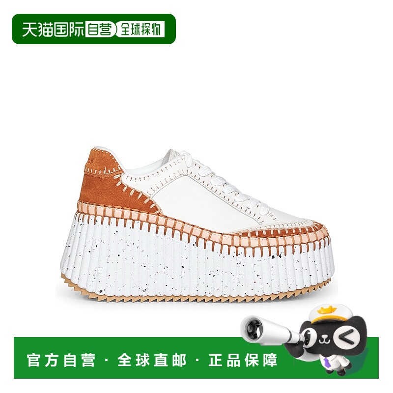 1h可退 CHLOÉ 女士运动鞋 C24U02IBD243 AW2025 白色 Nama低帮休