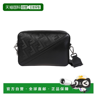 FENDI 男士斜挎包 7M0286AQW1F0GXN CO 黑色 CAMERA CASE MED VIT
