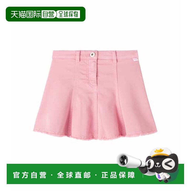 1h可退 潮奢 il gufo 女童 褶裥牛仔半身裙童装 pink粉色 舒适时