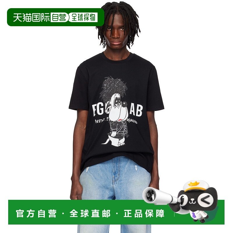 1h可退 潮奢 EGONLAB. 男士 黑色 The Cure T 恤 SS25TE002