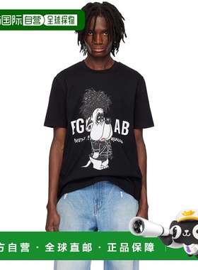 1h可退 潮奢 EGONLAB. 男士 黑色 The Cure T 恤 SS25TE002
