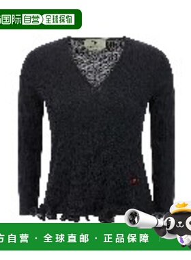 1h可退 潮奢 Fendi 芬迪 女士 V領荷葉邊下擺羅紋上衣 FS9741AVFE