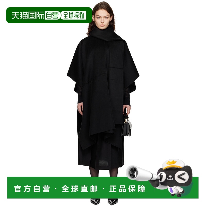 1h可退 潮奢 TOTÊME 女士 黑色 Double Scarf 大衣 251WRO4321FB0