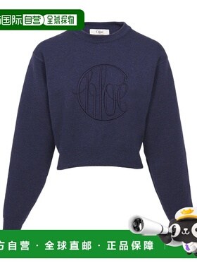 CHLOÉ 女士针织毛衣 C24AMP547304C6 AW2024 黑色 长袖毛衣