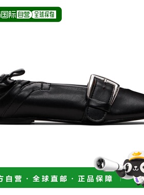 1h可退 潮奢 GANNI 甘尼 女士 黑色束扣芭蕾鞋 S3117女鞋芭蕾舞鞋