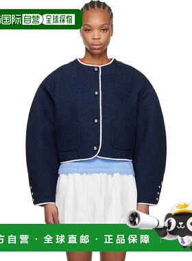 1h可退 潮奢 Msgm 女士 蓝色贴袋牛仔夹克 3841MDG03257112