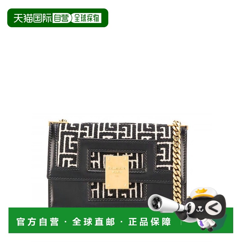 1h可退 BALMAIN 女士斜挎包 WN1BJ605TJGHGFE AW2021 黑色 BALMAI