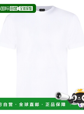 1h可退 潮奢 zegna 杰尼亚 男士 白色棉质T恤 RUH360A3H765NLN00