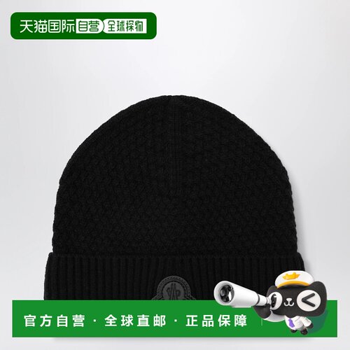 MONCLER 男士帽子 3B00026M4281999 AW2026 黑色 Black wool bean