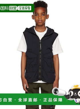 1h可退 潮奢 C.P. Company 女童 黑色 Cr-L Goggle 儿童马甲童装