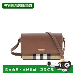 棕色 BURBERRY SS2024 80845001 格纹单肩包 女士斜挎包