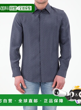 FENDI 男士衬衫 FS0585AI8PF1GR2 AW2022 黑色 Blue silk shirt