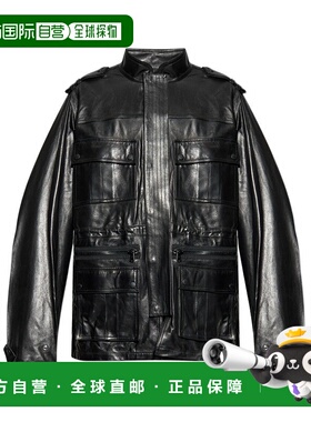 BALMAIN 男士大衣 FH1TJ211LD630PA AW2025 黑色 长袖皮夹克男装