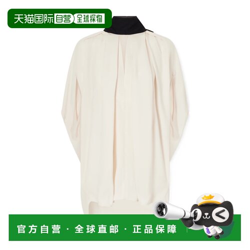 1h可退 奢淘 Lanvin 蝴蝶结装饰绉纱露背上衣 女 RWTO00505065