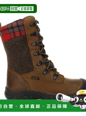 Keen女士Greta高筒棕红色格纹防水冬季靴 1026599