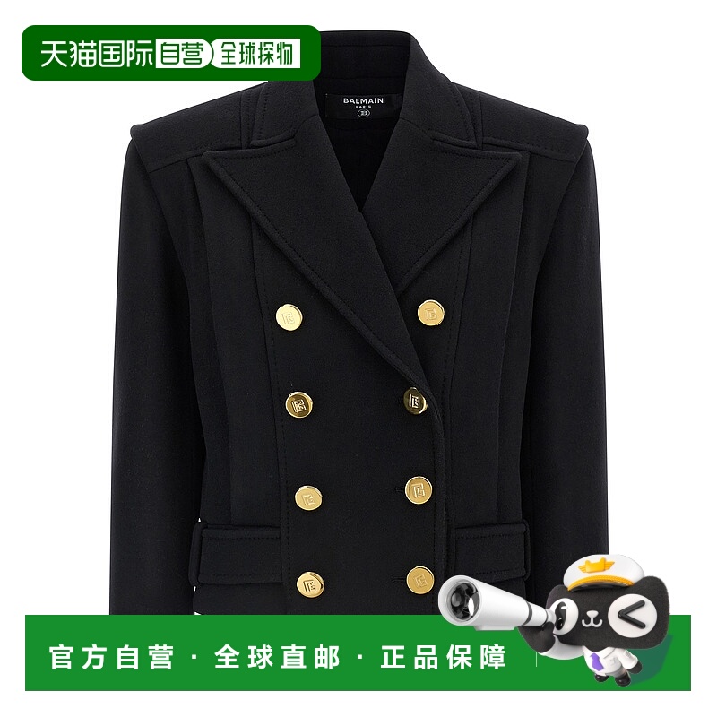 1h可退 BALMAIN 女士西服 FF1UA095WD100PA AW2025 黑色 Double-B