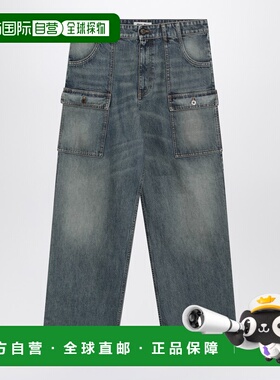 1h可退 潮奢 Miu Miu 缪缪 女士 蓝色水洗牛仔裤 GWP603OOO183C