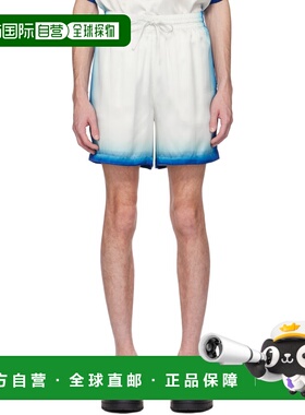 1h可退 潮奢 Casablanca 男士 白色 Casa Way Skate Silk 短裤 MS